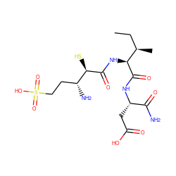 CC[C@@H](C)[C@H](NC(=O)[C@H](S)[C@H](N)CCS(=O)(=O)O)C(=O)N[C@@H](CC(=O)O)C(N)=O ZINC000027560665