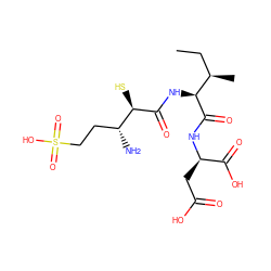 CC[C@@H](C)[C@H](NC(=O)[C@H](S)[C@H](N)CCS(=O)(=O)O)C(=O)N[C@H](CC(=O)O)C(=O)O ZINC000027560963