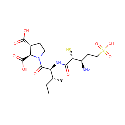 CC[C@@H](C)[C@H](NC(=O)[C@H](S)[C@H](N)CCS(=O)(=O)O)C(=O)N1CC[C@@H](C(=O)O)[C@@H]1C(=O)O ZINC000027617137