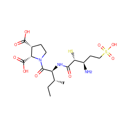 CC[C@@H](C)[C@H](NC(=O)[C@H](S)[C@H](N)CCS(=O)(=O)O)C(=O)N1CC[C@@H](C(=O)O)[C@H]1C(=O)O ZINC000027561252