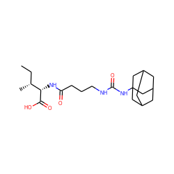 CC[C@@H](C)[C@H](NC(=O)CCCNC(=O)NC12CC3CC(CC(C3)C1)C2)C(=O)O ZINC000036330567