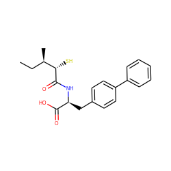 CC[C@@H](C)[C@H](S)C(=O)N[C@@H](Cc1ccc(-c2ccccc2)cc1)C(=O)O ZINC000029038457