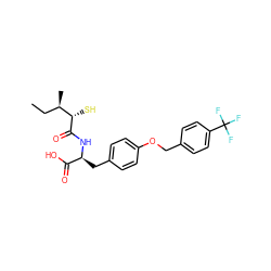 CC[C@@H](C)[C@H](S)C(=O)N[C@@H](Cc1ccc(OCc2ccc(C(F)(F)F)cc2)cc1)C(=O)O ZINC000029038526