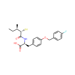 CC[C@@H](C)[C@H](S)C(=O)N[C@@H](Cc1ccc(OCc2ccc(F)cc2)cc1)C(=O)O ZINC000029038517