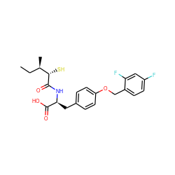 CC[C@@H](C)[C@H](S)C(=O)N[C@@H](Cc1ccc(OCc2ccc(F)cc2F)cc1)C(=O)O ZINC000029038520