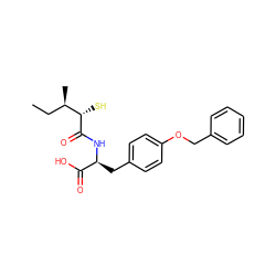 CC[C@@H](C)[C@H](S)C(=O)N[C@@H](Cc1ccc(OCc2ccccc2)cc1)C(=O)O ZINC000029038509