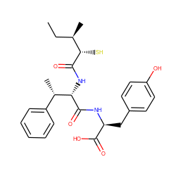 CC[C@@H](C)[C@H](S)C(=O)N[C@H](C(=O)N[C@@H](Cc1ccc(O)cc1)C(=O)O)[C@@H](C)c1ccccc1 ZINC000013747280