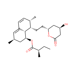 CC[C@@H](C)C(=O)O[C@H]1C[C@@H](C)C=C2C=C[C@H](C)[C@H](CC[C@@H]3C[C@@H](O)CC(=O)O3)[C@@H]21 ZINC000008681777
