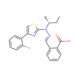 CC[C@@H](C)N(/N=C/c1ccccc1C(=O)O)c1nc(-c2ccccc2Cl)cs1 ZINC001772590031