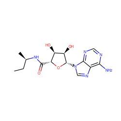 CC[C@@H](C)NC(=O)[C@H]1O[C@@H](n2cnc3c(N)ncnc32)[C@H](O)[C@@H]1O ZINC000013861513