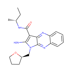 CC[C@@H](C)NC(=O)c1c(N)n(C[C@H]2CCCO2)c2nc3ccccc3nc12 ZINC000002265109