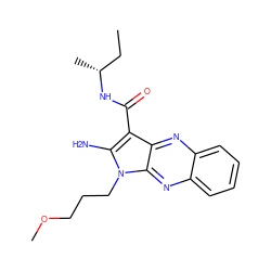 CC[C@@H](C)NC(=O)c1c(N)n(CCCOC)c2nc3ccccc3nc12 ZINC000002415065