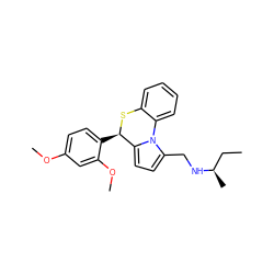 CC[C@@H](C)NCc1ccc2n1-c1ccccc1S[C@@H]2c1ccc(OC)cc1OC ZINC000013651968