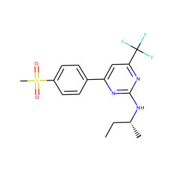 CC[C@@H](C)Nc1nc(-c2ccc(S(C)(=O)=O)cc2)cc(C(F)(F)F)n1 ZINC000042966742