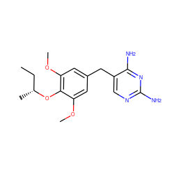 CC[C@@H](C)Oc1c(OC)cc(Cc2cnc(N)nc2N)cc1OC ZINC000028014204