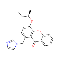 CC[C@@H](C)Oc1ccc(Cn2ccnc2)c2c(=O)c3ccccc3oc12 ZINC000095591309