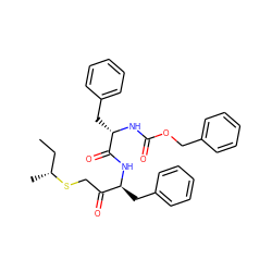 CC[C@@H](C)SCC(=O)[C@H](Cc1ccccc1)NC(=O)[C@H](Cc1ccccc1)NC(=O)OCc1ccccc1 ZINC000013472273