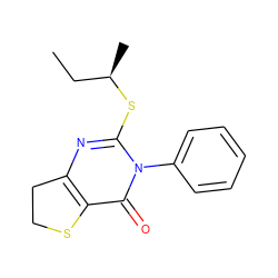 CC[C@@H](C)Sc1nc2c(c(=O)n1-c1ccccc1)SCC2 ZINC000000213939