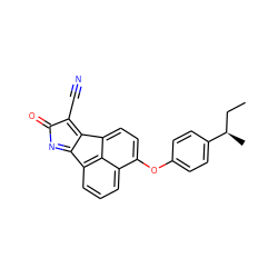 CC[C@@H](C)c1ccc(Oc2ccc3c4c(C#N)c(=O)nc-4c4cccc2c43)cc1 ZINC000072181524