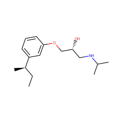 CC[C@@H](C)c1cccc(OC[C@H](O)CNC(C)C)c1 ZINC000005922797