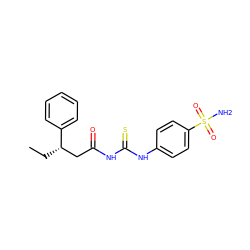 CC[C@@H](CC(=O)NC(=S)Nc1ccc(S(N)(=O)=O)cc1)c1ccccc1 ZINC000098082051