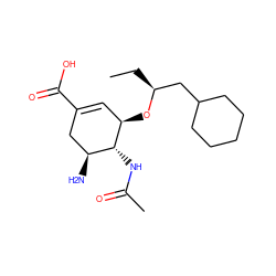 CC[C@@H](CC1CCCCC1)O[C@@H]1C=C(C(=O)O)C[C@H](N)[C@H]1NC(C)=O ZINC000013780042