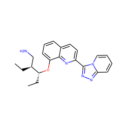 CC[C@@H](CN)[C@@H](CC)Oc1cccc2ccc(-c3nnc4ccccn34)nc12 ZINC000096174977