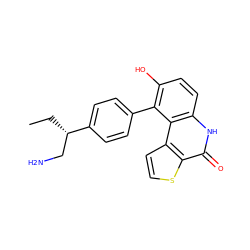 CC[C@@H](CN)c1ccc(-c2c(O)ccc3[nH]c(=O)c4sccc4c23)cc1 ZINC000165215775