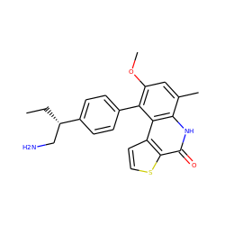 CC[C@@H](CN)c1ccc(-c2c(OC)cc(C)c3[nH]c(=O)c4sccc4c23)cc1 ZINC000165014077