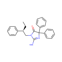 CC[C@@H](CN1C(=O)C(c2ccccc2)(c2ccccc2)N=C1N)c1ccccc1 ZINC000045201122