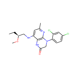 CC[C@@H](CNc1cc(C)nc2c1NC(=O)CN2c1ccc(Cl)cc1Cl)OC ZINC000028460693