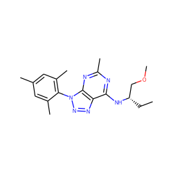 CC[C@@H](COC)Nc1nc(C)nc2c1nnn2-c1c(C)cc(C)cc1C ZINC000013794993