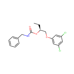 CC[C@@H](COc1cc(Cl)cc(Cl)c1)OC(=O)NCc1ccccc1 ZINC000103194002