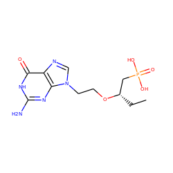 CC[C@@H](CP(=O)(O)O)OCCn1cnc2c(=O)[nH]c(N)nc21 ZINC000045393600