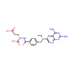 CC[C@@H](Cc1ccc(C(=O)N[C@@H](CCC(=O)O)C(=O)O)cc1)c1cnc2nc(N)nc(N)c2n1 ZINC000026258443