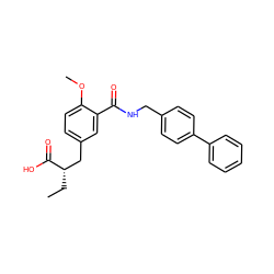 CC[C@@H](Cc1ccc(OC)c(C(=O)NCc2ccc(-c3ccccc3)cc2)c1)C(=O)O ZINC000000590164