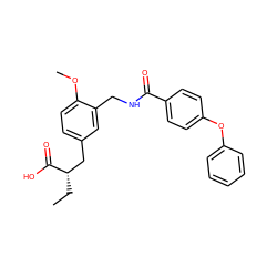 CC[C@@H](Cc1ccc(OC)c(CNC(=O)c2ccc(Oc3ccccc3)cc2)c1)C(=O)O ZINC000034233412