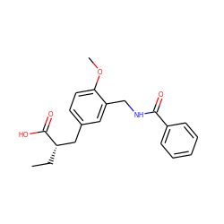 CC[C@@H](Cc1ccc(OC)c(CNC(=O)c2ccccc2)c1)C(=O)O ZINC000029127352