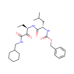 CC[C@@H](NC(=O)[C@H](CC(C)C)NC(=O)OCc1ccccc1)C(=O)C(=O)NCC1CCCCC1 ZINC000013833754