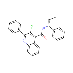 CC[C@@H](NC(=O)c1c(Cl)c(-c2ccccc2)nc2ccccc12)c1ccccc1 ZINC000026005372