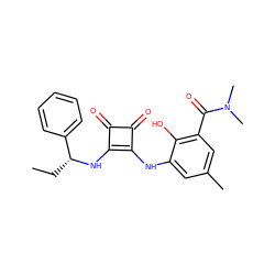 CC[C@@H](Nc1c(Nc2cc(C)cc(C(=O)N(C)C)c2O)c(=O)c1=O)c1ccccc1 ZINC000101278177