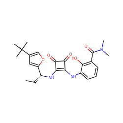 CC[C@@H](Nc1c(Nc2cccc(C(=O)N(C)C)c2O)c(=O)c1=O)c1cc(C(C)(C)C)co1 ZINC000101127893