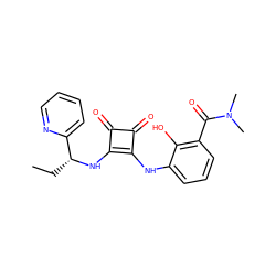 CC[C@@H](Nc1c(Nc2cccc(C(=O)N(C)C)c2O)c(=O)c1=O)c1ccccn1 ZINC000100073729