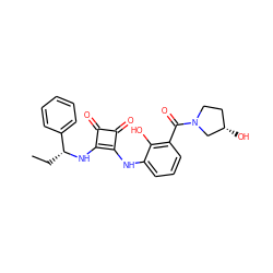 CC[C@@H](Nc1c(Nc2cccc(C(=O)N3CC[C@H](O)C3)c2O)c(=O)c1=O)c1ccccc1 ZINC000101278112