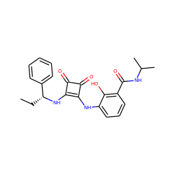 CC[C@@H](Nc1c(Nc2cccc(C(=O)NC(C)C)c2O)c(=O)c1=O)c1ccccc1 ZINC000101278156