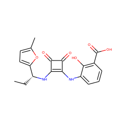 CC[C@@H](Nc1c(Nc2cccc(C(=O)O)c2O)c(=O)c1=O)c1ccc(C)o1 ZINC000101278128