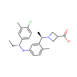 CC[C@@H](Nc1ccc(C)c([C@@H](C)N2CC(C(=O)O)C2)c1)c1ccc(Cl)c(C)c1 ZINC000118395076