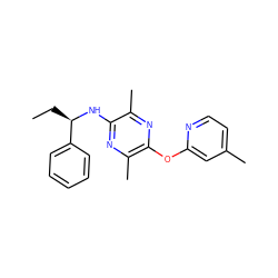 CC[C@@H](Nc1nc(C)c(Oc2cc(C)ccn2)nc1C)c1ccccc1 ZINC000028956263