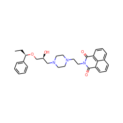 CC[C@@H](OC[C@@H](O)CN1CCN(CCN2C(=O)c3cccc4cccc(c34)C2=O)CC1)c1ccccc1 ZINC000020347400