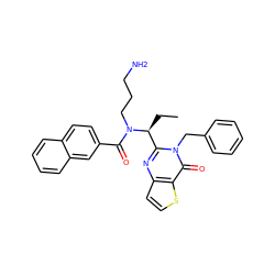 CC[C@@H](c1nc2ccsc2c(=O)n1Cc1ccccc1)N(CCCN)C(=O)c1ccc2ccccc2c1 ZINC000072117071